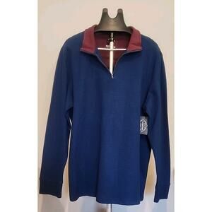St. John's Bay Mens Long Sleeve Quarter-Zip Pullover X Large Blue